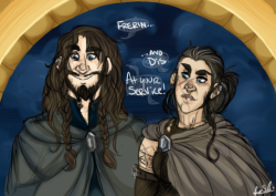 artsydapperdactyl:  so this is like an AU where Frerin isn’t dead and Dís never had Fili and Kili so they go with Thorin to reclaim their home. Frerin is an adorable diplomat or something and Dís is a fucking bad ass (not that she isn’t already)