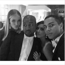 vs-angelwings:  Rosie, Kanye, Kim K and Oliver Rousteing- Met Gala 2014 DREAM TEAM 