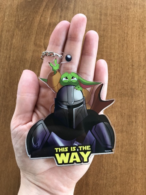 melty94:Hey guys! Acrylic charms of my Mando &amp; Child are now stocked in my ETSY, and they came o