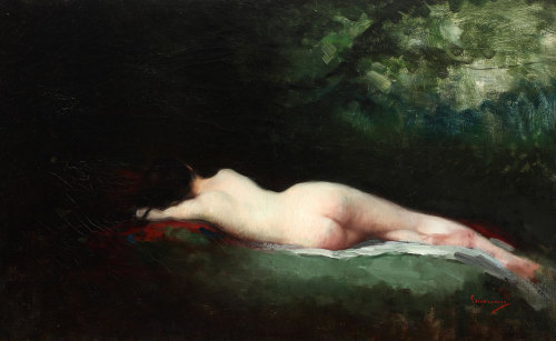 artbeautypaintings:  The sleeping nymph - Nicolae Grigorescu