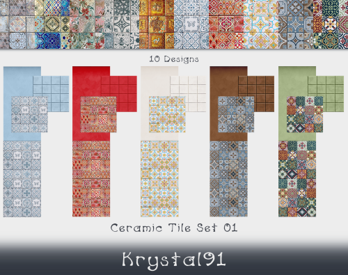 Ceramic Tile Set 01I love ceramic tiles… making something about it in The Sims was just a mat