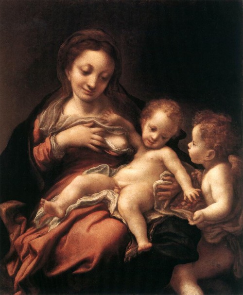 Art History Meme : [2/6] Evolution of Madonna and Child  Antonio Da Correggio (1489-1534) 