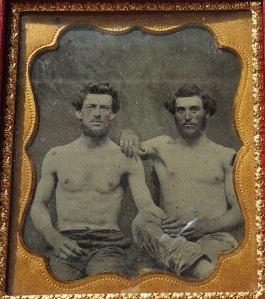 vintagehandsomemen:  c. 1860s  What a wonderful picture - I have often noted sitters’ cheeks g