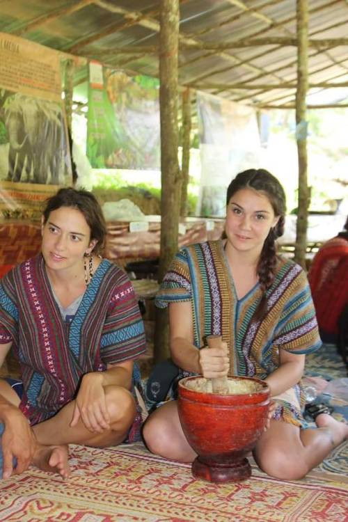 a photo of myself mixing banana mash for elephant medicine