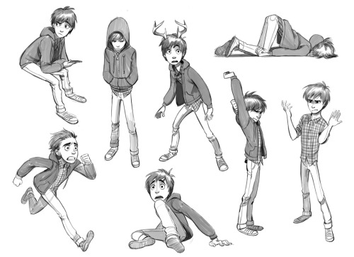 Some development for my project “Teen Deer” of the main character, a teen possessed by a deer spirit