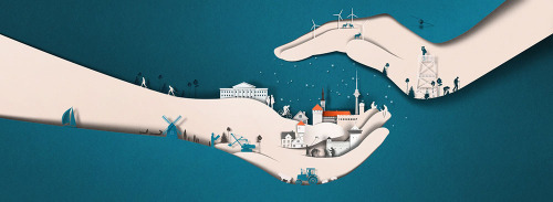 jedavu:  Editorial Illustrations Incorporating Cut Paper Textures and Shadows by Eiko Ojala   Estoni
