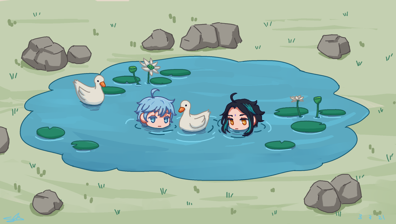 hangin around with the ducks based on this screenshot