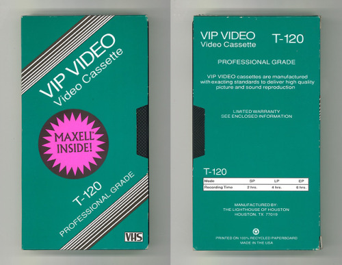 VIP Video Video Cassette Tape T-120 Professional Grade with MAXELL INSIDE