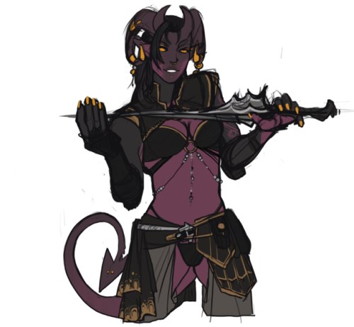 aromanticyork:I decided I like her tho she a ThotMy new hexblade tiefliiing to be used in a campaign