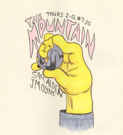 The Mountain promo by writer/storyboard artist Jesse Moynihanpremieres Thursday, February 12th at 7:30/6:30cfrom Jesse:This Thurs at 7:30 is an episode I boarded with Sam Alden. You’re probably familiar with Sam’s comics. They’re great!I haven’t