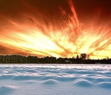 Frozen Lake Sunset, Finland