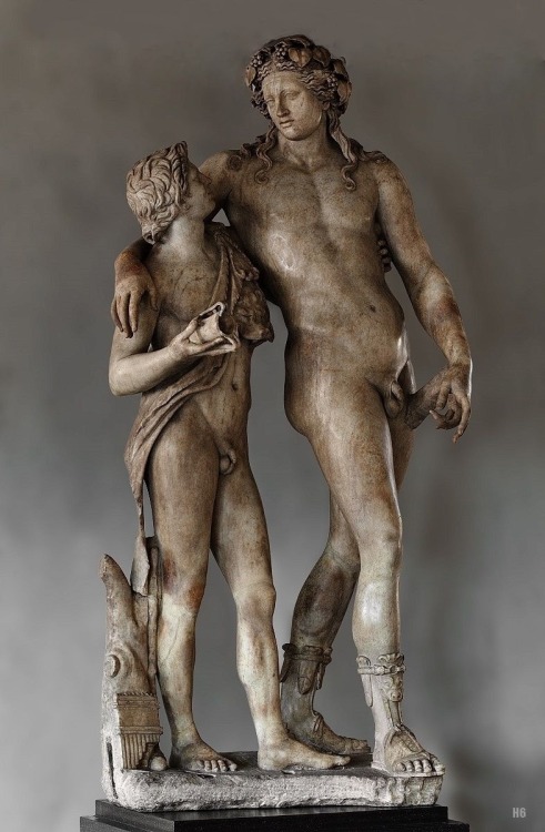 hadrian6:Dionysus and Satyr. Roman Copy.120-140.CE. marble. Uffizi Gallery. Florence.hadrian6