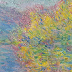 lonequixote:  Jeufosse in Autumn (detail) by Claude Monet