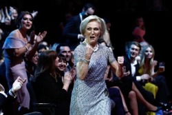 helloandwelcometotheoneshow:  Mary Berry when it was announced she’d won the award for Best TV Judge at the NTAs last night. What a legend.