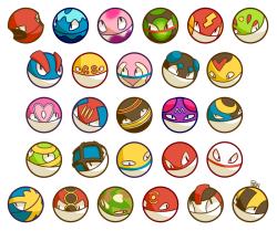 pombei:  Since people seemed to like my Voltorb doodles a lot, I made a Voltorb for every pokeball! Available on Redbubble 