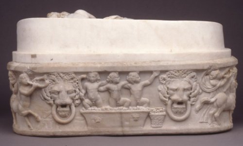 records-of-fortune: Marble Sarcophagus. Imperial Roman. 3rd Century AD. This child’s sarcophag