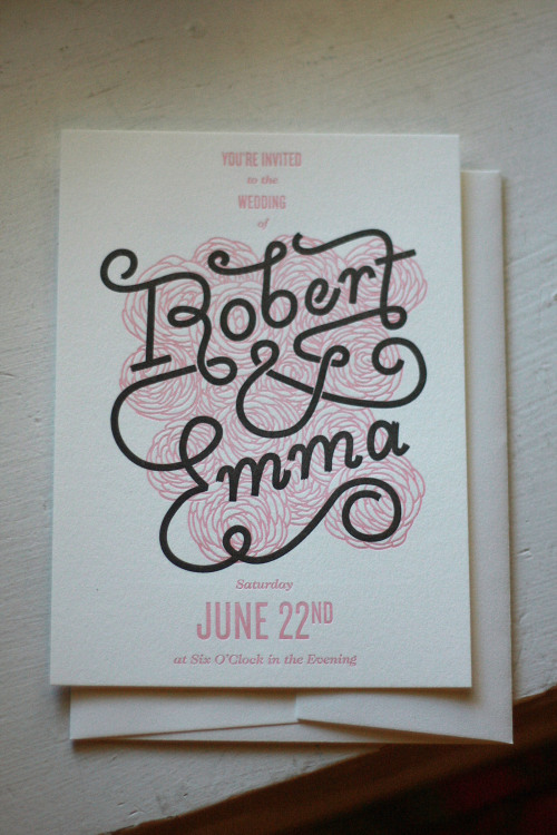 Letterpressed wedding invite that I designed for my sister. Printed at KeeganMeegan&Co.