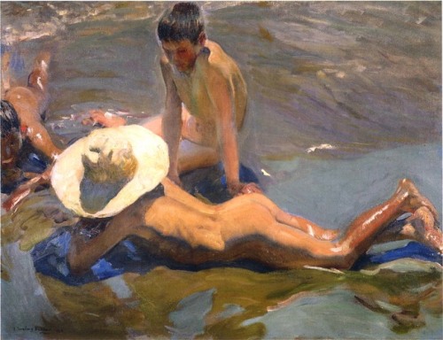 joaquin-sorolla:  Boys on the Beach, 1908, Joaquín SorollaMedium: oil,canvas