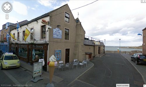 streetview-snapshots:Ice creams by the sea, Eyemouth - the High Street facade of this establishment.