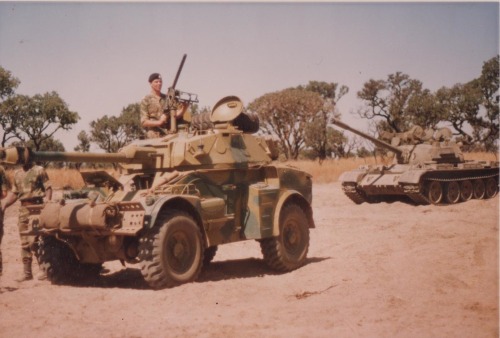 titovka-and-bergmutzen:  Rhodesian Eland 90 armored car during Operation Bastille, 1979.