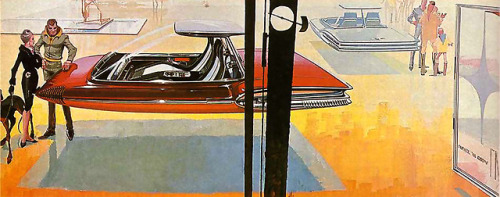 70sscifiart:“I’ve been trying to get rid of wheels since 1963” -Syd Mead