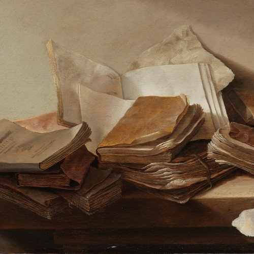 calellon:    Still Life with Books, Jan Davidsz.