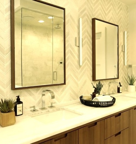 Master Bath Bathroom ChicagoBathroom - Large Modern Master White Tile And Stone Tile Ceramic Tile Bathroom