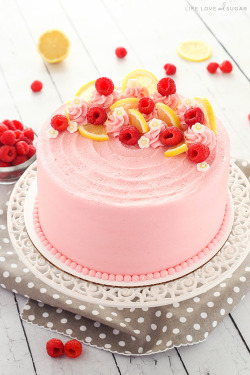 foodffs:  LEMON RASPBERRY LAYER CAKE Really