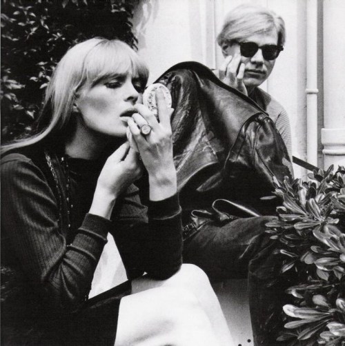 une-dame-folle:Nico and Andy Warhol, Paris, France, 1966