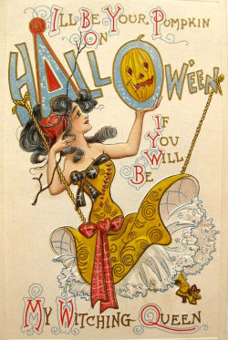 maudelynn: I’ll Be Your Pumpkin on Halloween  If You’ll Be My Witching Queen  c.1914 Dwig Postcard from my collection  