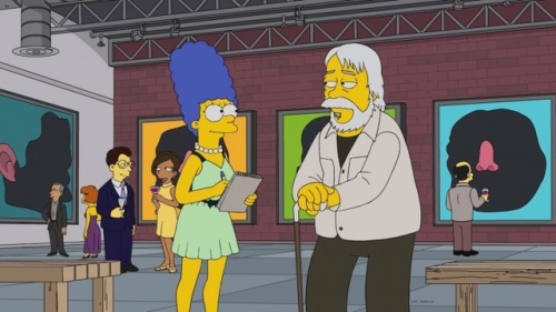 hyperallergic:In a recent episode of The Simpsons, Marge Simpson interviews a young-ish version of t