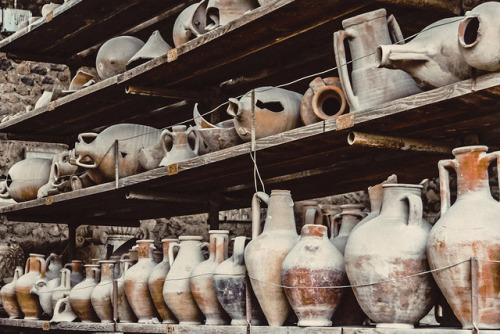 Ancient roman amphoras, Pompeii, Italy