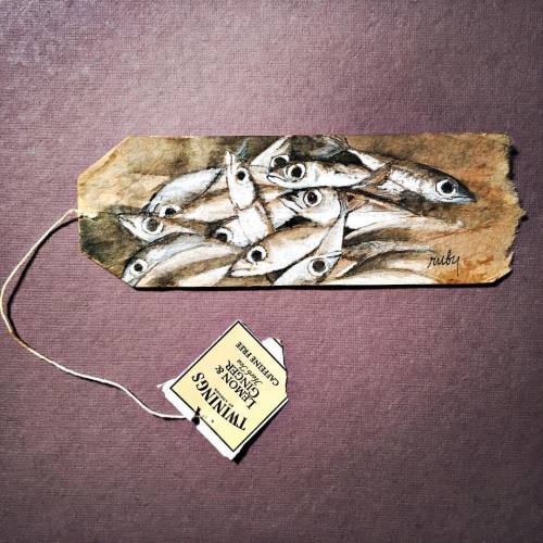 52 Weeks of Tea/8 Fish Friday #lent #fisheyes #recycledart #teabag #twiningstea #52weeksoftea
