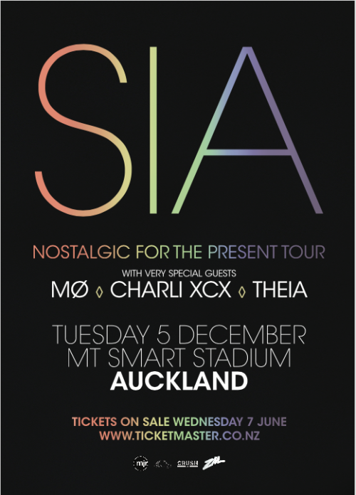 New Zealand MØ, Charli XCX and Theia will be joining Sia 5th...