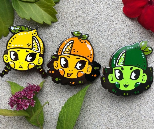 sosuperawesome: Citrus Girls / Sunflower &amp; Moonflower Pins Mory Rene Art on Etsy