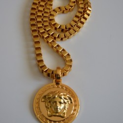 phuckindope:  The beautiful Vintage Versace Medusa Pendant Necklace. 