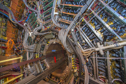 brookhavenlab:  Take a look into the eye of the collider. The STAR detector, home to trillions of particle collisions every year, is one of two enormous ‘digital cameras’ we use at the Relativistic Heavy Ion Collider (RHIC) to capture snapshots of