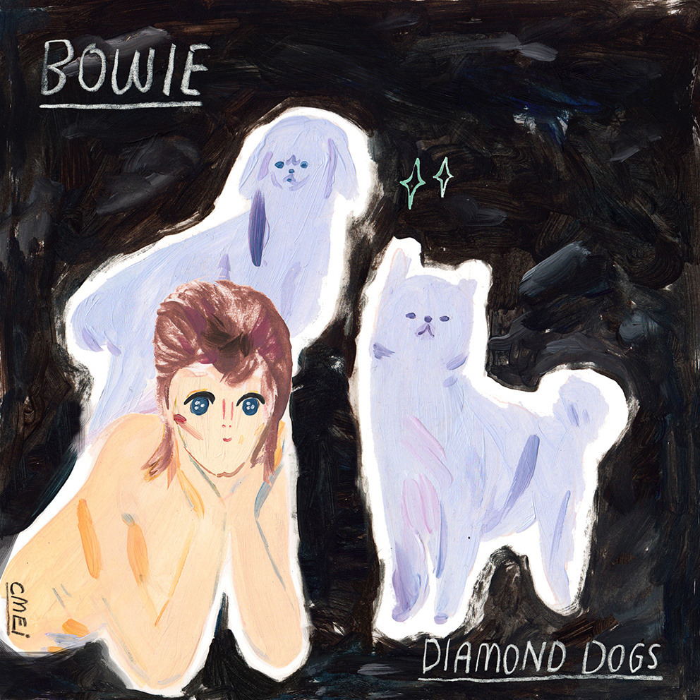 noiseymusic:  From an anime style painting of Diamond Dogs to a modern day version