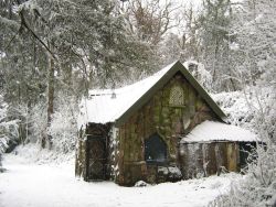 english-idylls:  Woodland cottage, Blaise Castle by George Evans.   @embergale