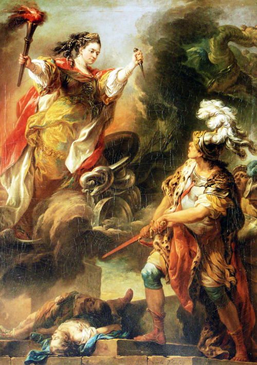 jaded-mandarin:Charles André van Loo. Mademoiselle Clairon en Médée, 1760.