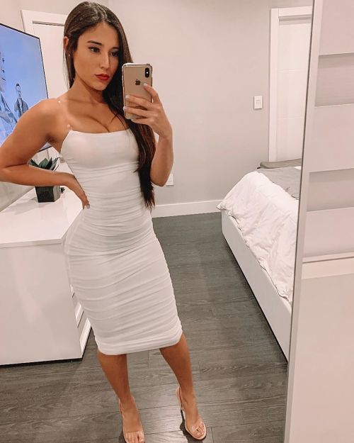 Tight white dress