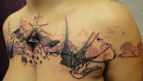 yagazieemezi: French artist Xoil has a characteristic tattooing style that looks like he h