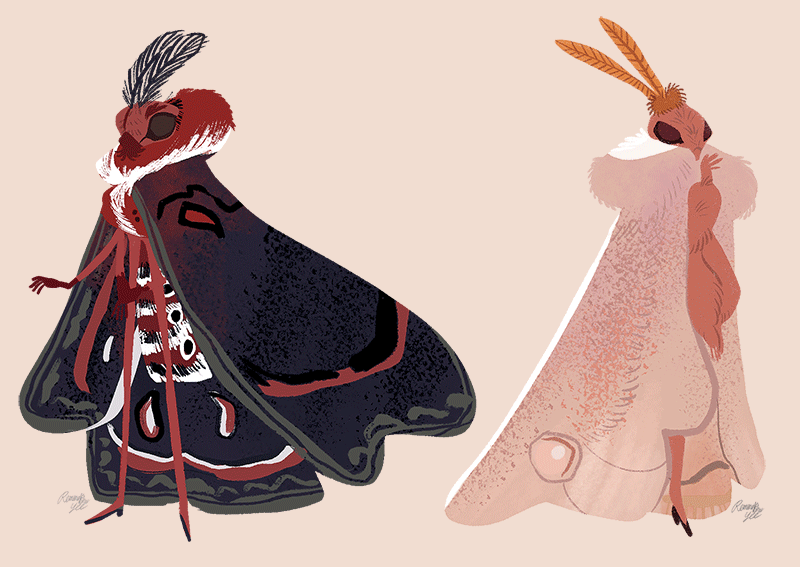 reimenaashelyee:Moth people designs, in the context of my comic’s universe (which