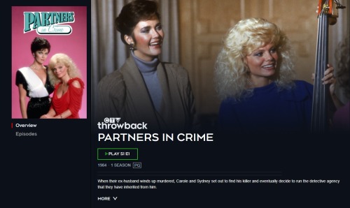 Partners in Crime (1984) starring Lynda Carter and Loni Anderson is now available to stream for free