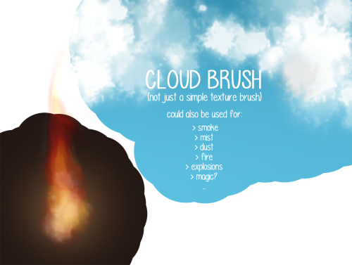 Cloud BrushSo this is a brushsetting in photoshop that makes awesome clouds, and I have to share this. Because my god. It looks fantastic. The examples I made here just took me seconds. It’s that good. The video above will teach you how to make this