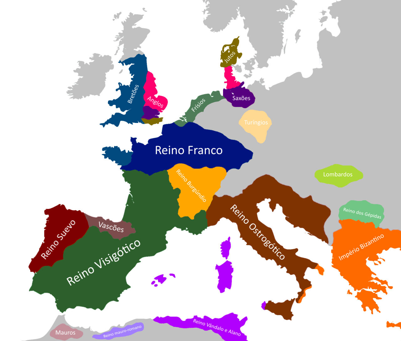 Europe 500 AD: Byzantium, refined Ostrogothica, german savage Vandals running North Africa, all as Arianism, Orthodoxy, and the Emperor struggle to control Christianity.