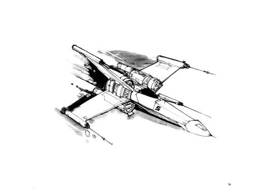 gameraboy2:X-Wing Fighter concept art for Star Wars (1977) by Joe Johnston