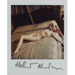 helmutnewtonphoto:  1980 Nude on bed - Polaroid.