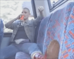   Horny SKINHEAD in the bus  ☣ FUCKING HOT ☣ OINK 