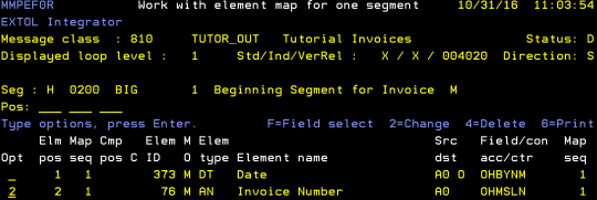 cleo extol integrator mapping substring to field work with element map for one segment